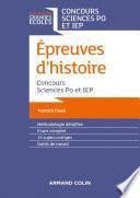 Télécharger le livre libro Epreuves D'histoire - Concours Sciences Po Et Iep