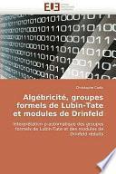 Télécharger le livre libro Algébricité, Groupes Formels De Lubin-tate Et Modules De Drinfeld