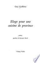 Télécharger le livre libro Eloge Pour Une Cuisine De Province
