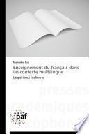 Télécharger le livre libro Enseignement Du Français Dans Un Contexte Multilingue