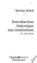 Télécharger le livre libro Introduction Historique Aux Institutions
