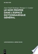 Télécharger le livre libro Le Nom Propre Dans L'espace Dictionnairique Général