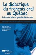 Télécharger le livre libro La Didactique Du Français Oral Au Québec