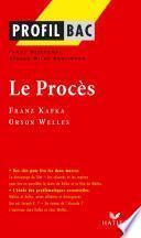 Télécharger le livre libro Profil - Kafka, Welles : Le Procès